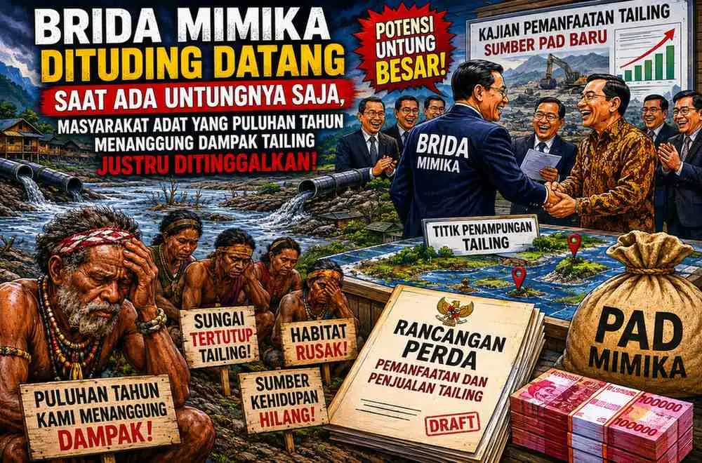 BRIDA Mimika Dituding Datang Saat Ada Untungnya Saja, Masyarakat Adat yang Puluhan Tahun Menanggung Dampak Tailing Justru Ditinggalkan